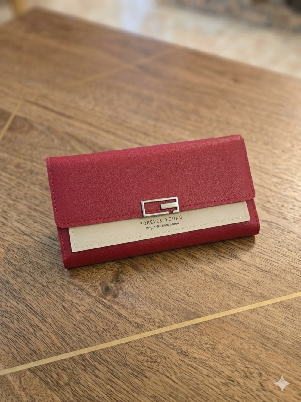 Forever Young Red and Cream Women’s Wallet Clutch